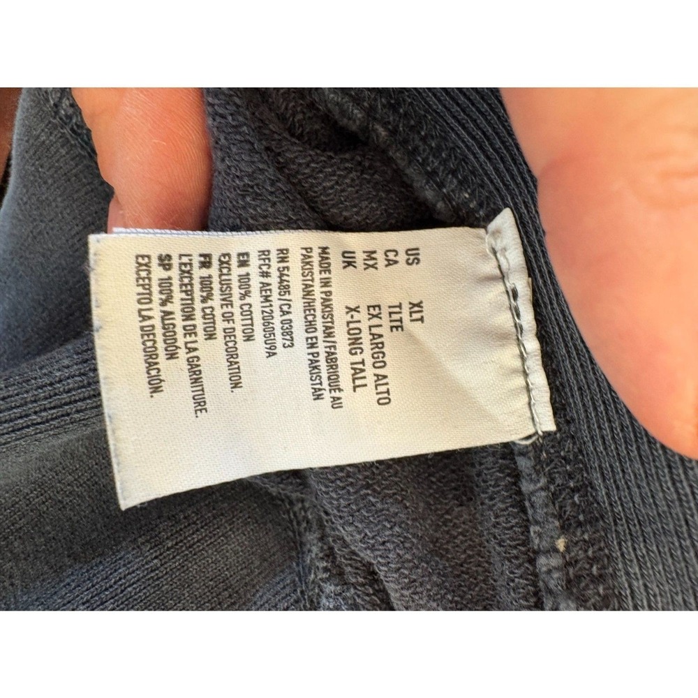 Vintage American Eagle Navy Quarter-Button Henley • Size XLT • 100% Cotton ✨ - Picture 4 of 6